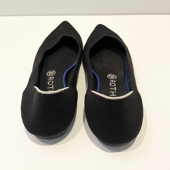 Rothy's Womens 9.5 The Point Black Solid Knit Fabric Ballet Flats Everyday Shoes - Picture 6 of 9